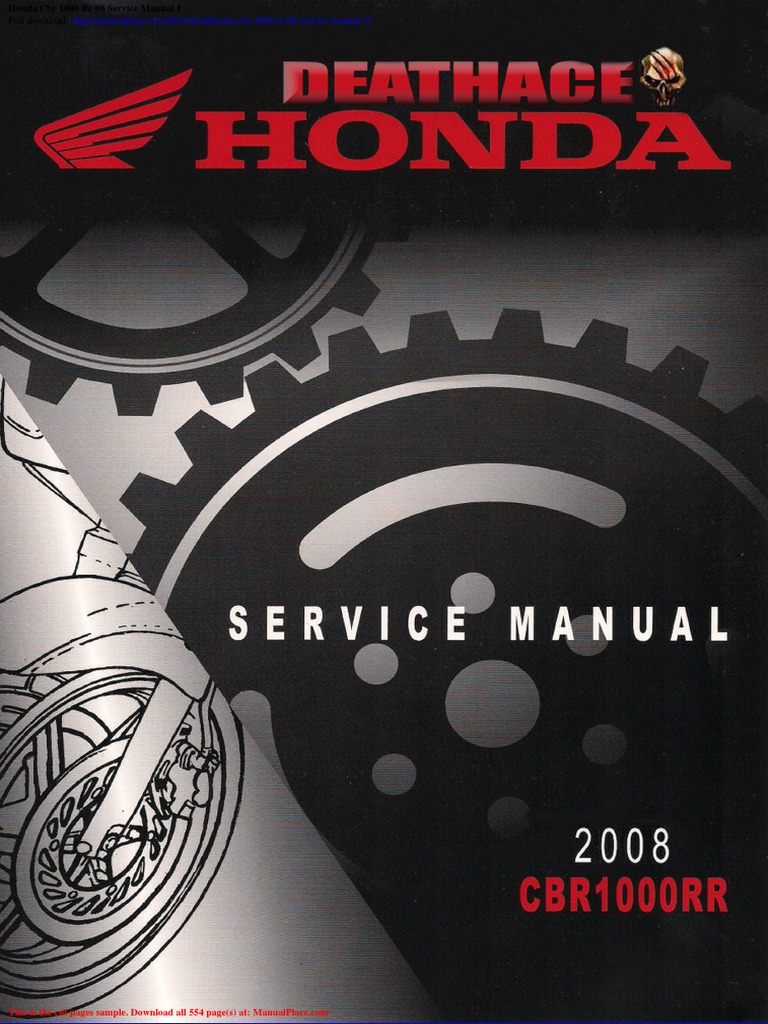 Honda CBR 1000 RR 08 Service Manual | PDF