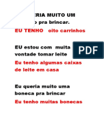 EU QUERIA MUITO UM Carrinho Pra Brincar