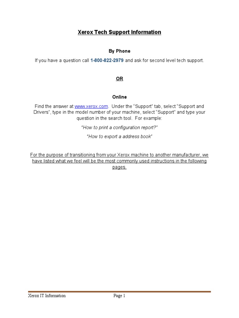 Xerox IT Information PDF Login