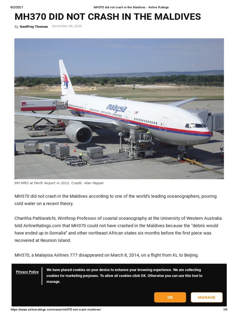 Saudi 777 MH370 Did Not Crash in The Maldives Airline Ratings Download Free PDF Malaysia