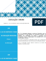 LEGISLAÇÃO E ENSINO - SEMANA 3 - A Lei de Diretrizes e Bases Da Educação Brasileira - SLIDES