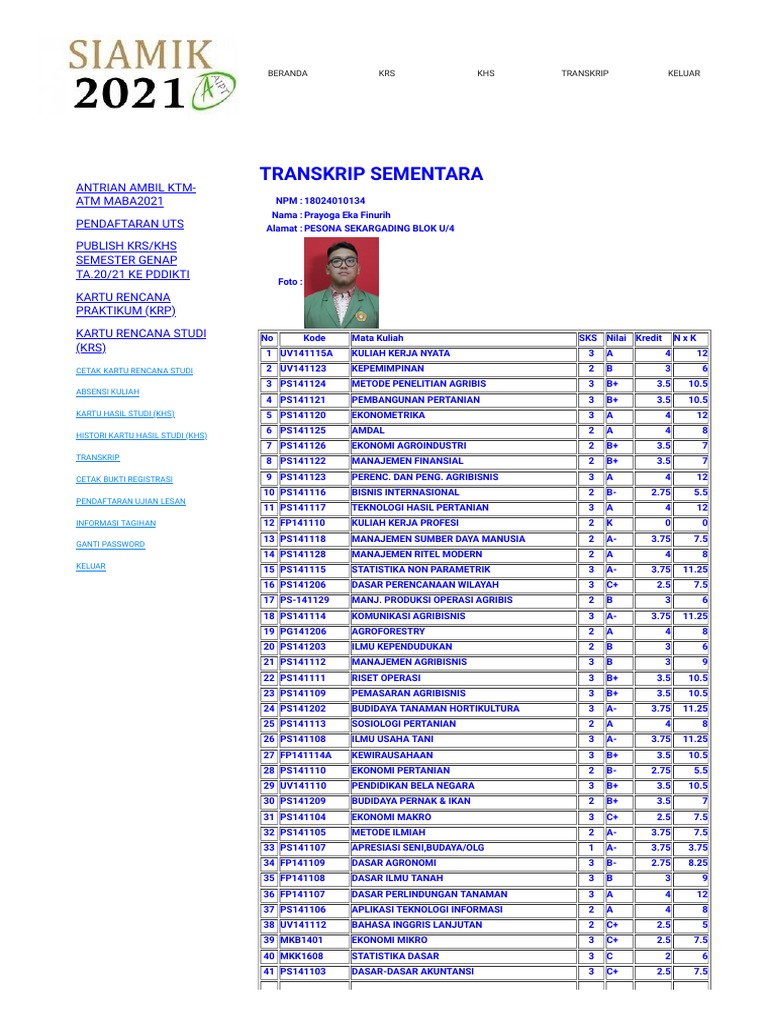 Sistem Informasi Akademik (SIAMIK) | PDF