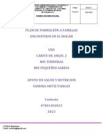 Plan de Formación A Familias para Los Encuentro en El Hogar Salud y Nutricion