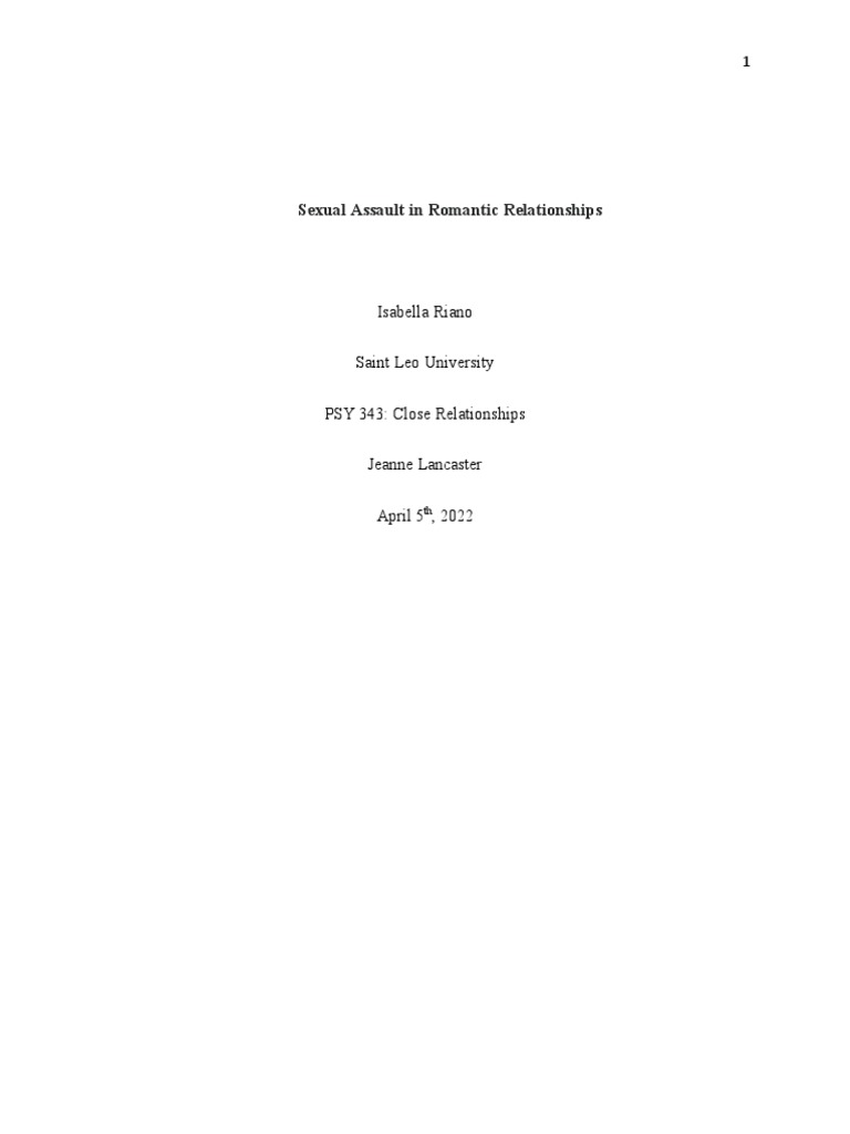 Sexual Assault Awareness | PDF | Sexual Assault | Aggression