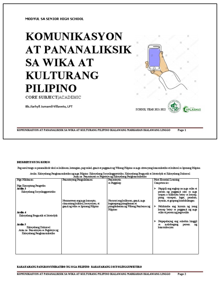 Modulefilipino2ndquarter 2ndweek Pdf