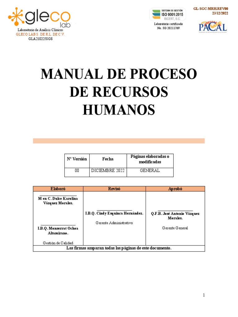 Manual de RH | PDF | Gestión de recursos humanos | Sistema de manejo de