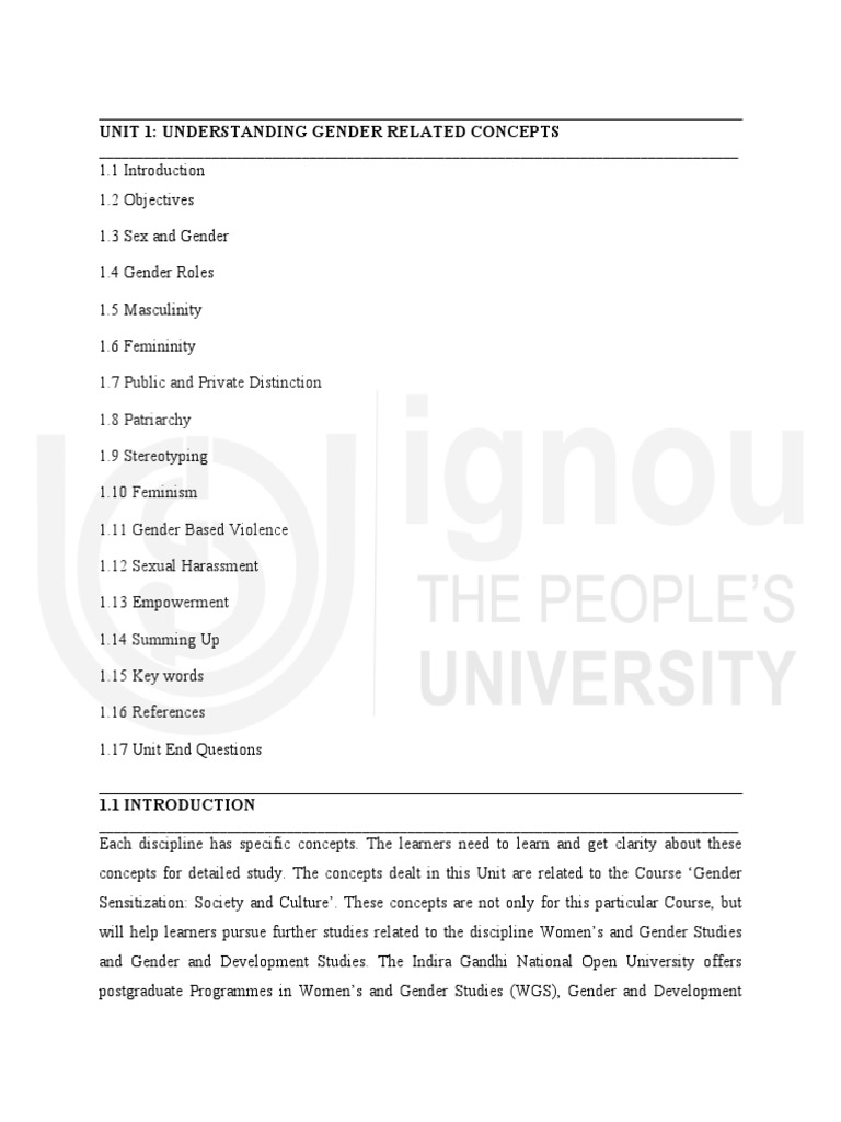 Gender Concepts and Roles Explained | PDF | Gender Studies | Feminism