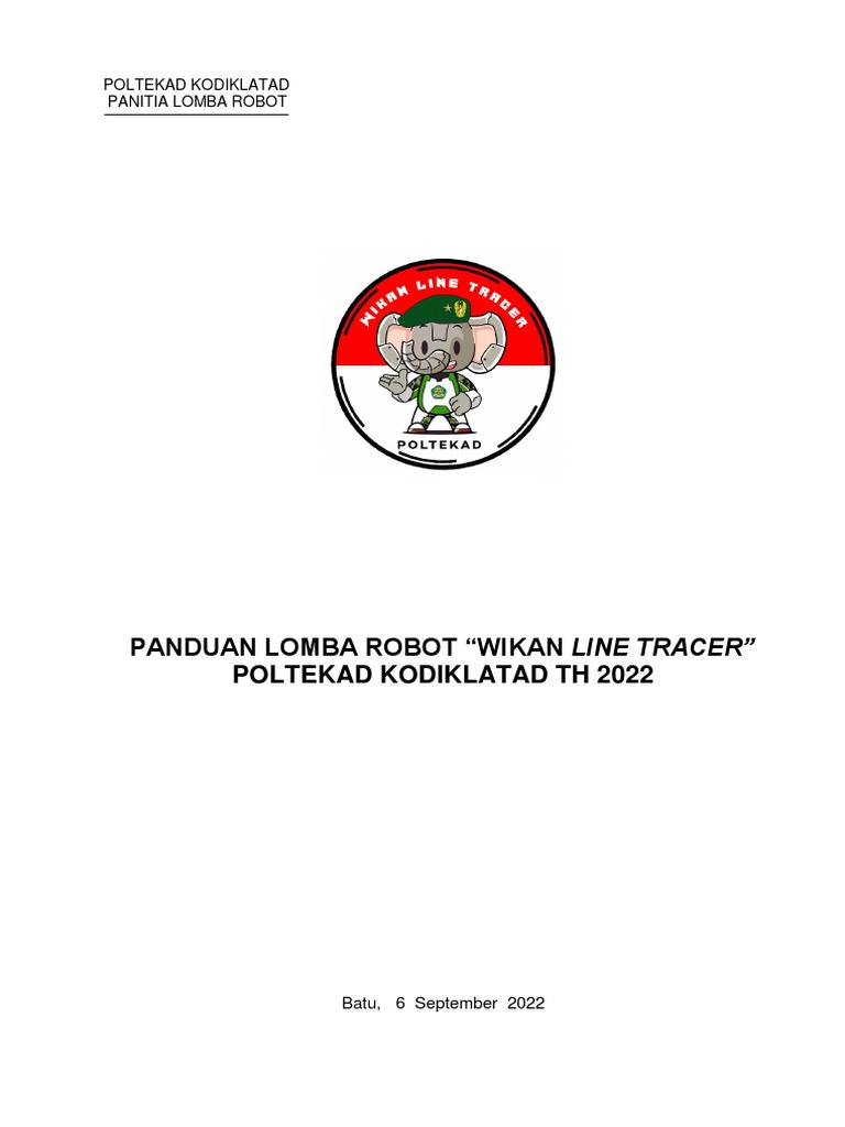 Panduan Lomba Robot Wikan Line Tracer 2022 | PDF