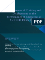 Effectiveness of Training and Development On The Performance