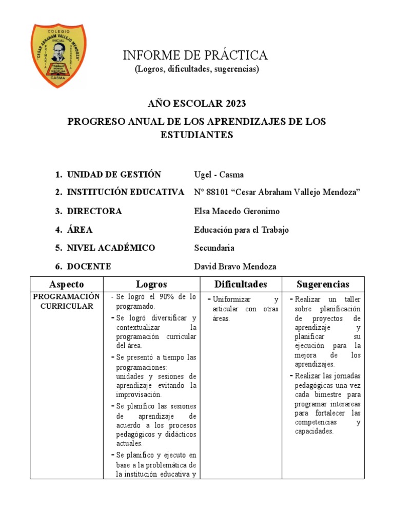 informe-de-pr-ctica-logros-dificultades-sugerencias-pdf