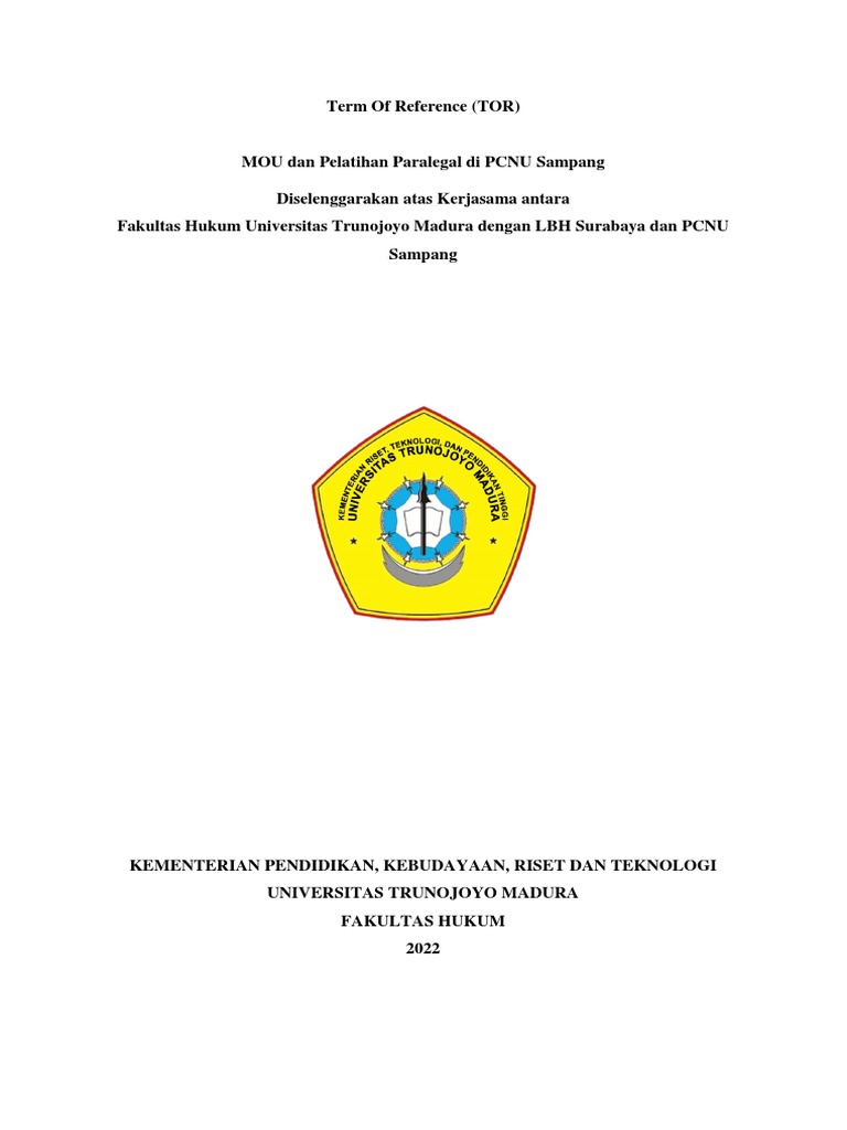 Tor Paralegal FH UTM Dan LBH Surabaya PDF