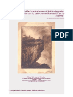 La Subjetividad Romántica en El Juicio de Gusto: Su Relación Con Lo Bello' y Su Exacerbación en Lo Sublime'. 2002.