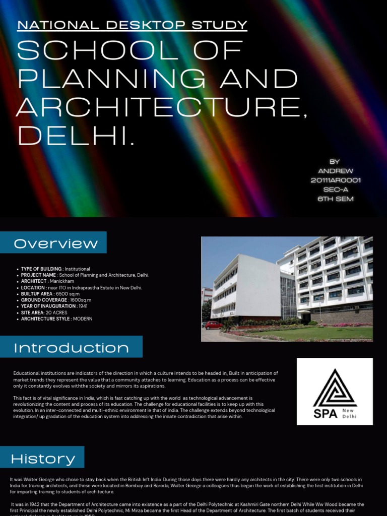 SPA, Delhi Case Study Architecture College | PDF | Wound | Delhi