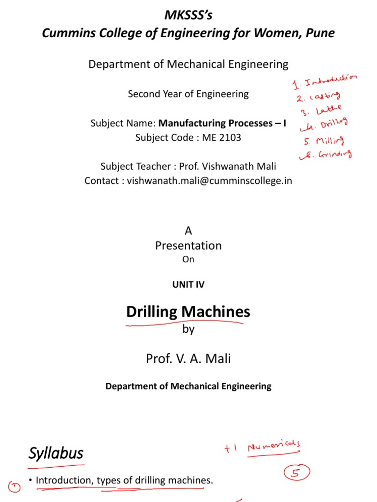 Overview of Drilling Machines and Operations | PDF | Drilling | Drill
