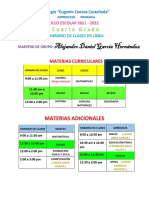 Horario CUARTO GRADO