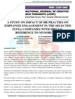 A Study On Impact of HR Practies On Employee Engagement in The Selected It/Ites Companies With Special Reference To Mysore City