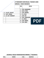 Jadwal Imam Tarawih Dan Bilal Tahun 1444 Hijriah