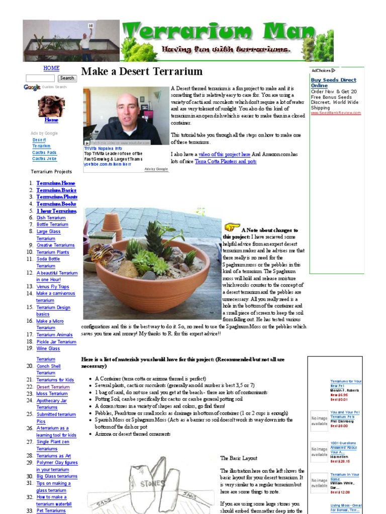 How To Make A Desert Terrarium | PDF | Vivarium | Desert