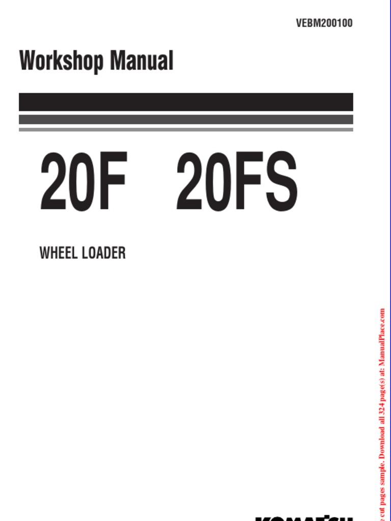 BMW 20F Wheel Loader Manual | PDF