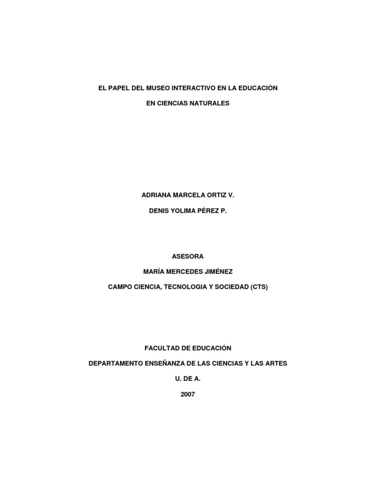 El Museo Interactivo en Educación Científica | PDF | Museo | Enseñando