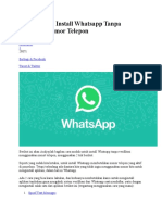 Cara Mudah Install Whatsapp Tanpa Verifikasi Nomor Telepon