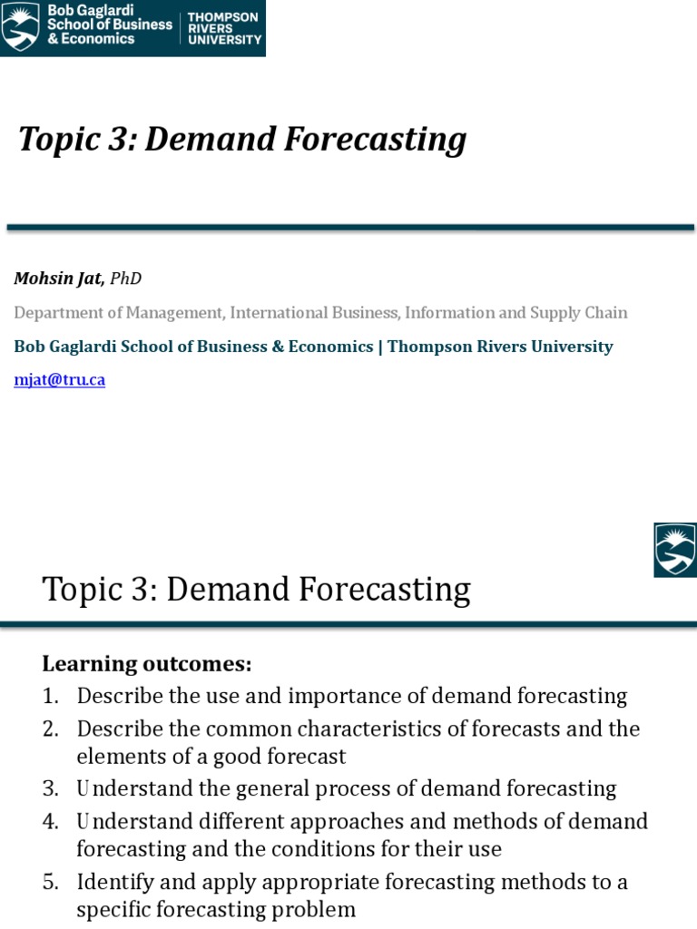 Topic 3 Slides - Demand Forecasting | PDF | Forecasting | Analysis