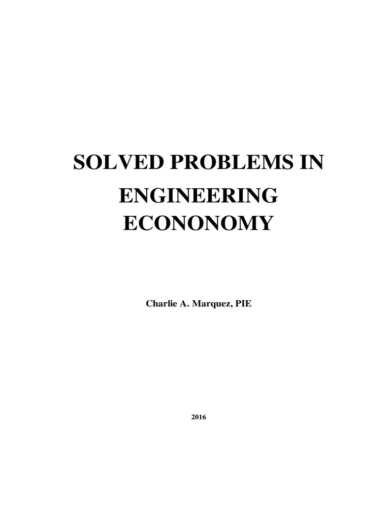 Solved Problems in Engineering Economy | PDF | Depreciation | Interest