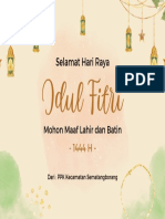 Kartu Ucapan Selamat Hari Raya Idul Fitri Estetik Berwarna Hijau Dan Coklat