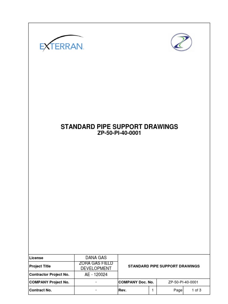 Standard Pipe Support Drawings | PDF | Pipe (Fluid Conveyance ...