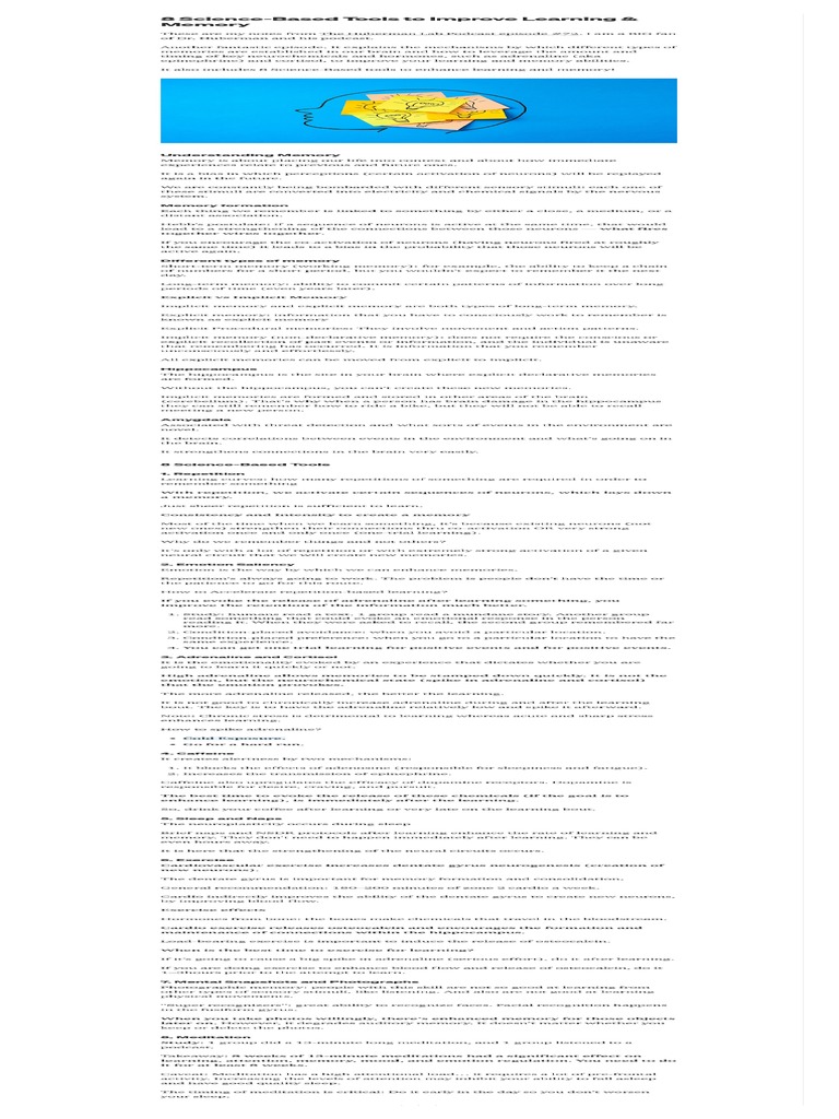 8 Science-Based Tools | PDF | Memory | Neuroscience 