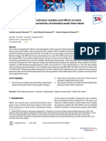 Process Optimization of Extrusion Variables and Ef