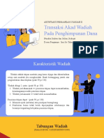 Transaksi Akad Wadiah Pada Penghimpunan Dana