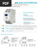 ON OFF Delay Timer: Model DI 22, DI 22U