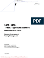 Caterpillar 345b 345bl Track Type Excavators Parts Manual