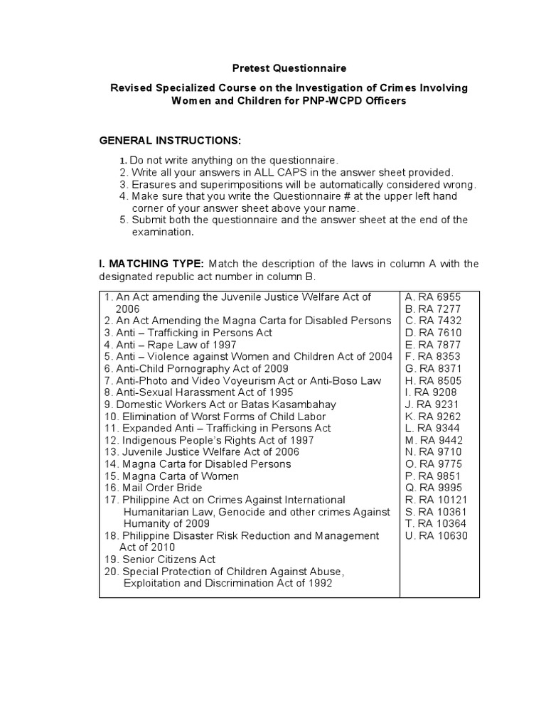 Exam | PDF | Search Warrant | Human Trafficking