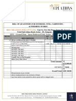 Bill of Quantities For Interior