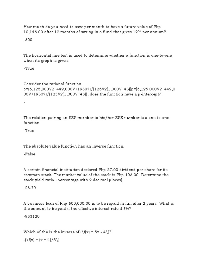 Financial Functions and Savings Calculations | PDF | Interest ...