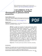 Development and Validation of The UV Spectroscopic Method For Varenicline Determination in Pharmaceutical Preparation