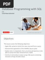 Database Programming With SQL: 2-2 Limit Rows Selected