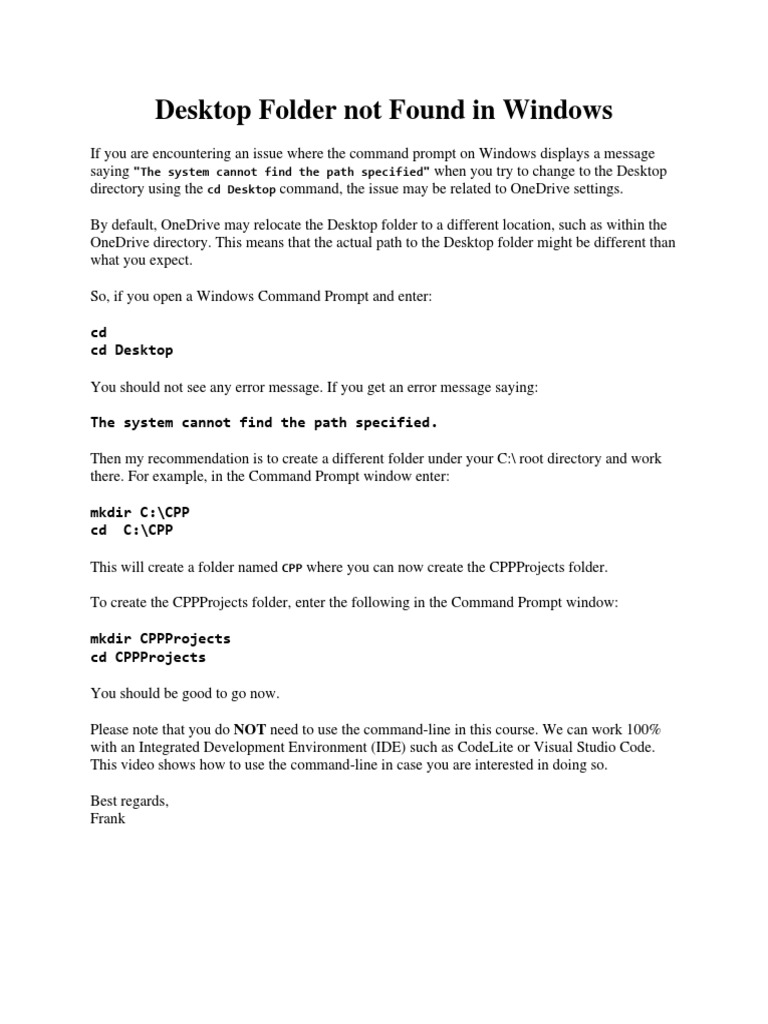 Desktop+Folder+not+Found+in+Windows PDF