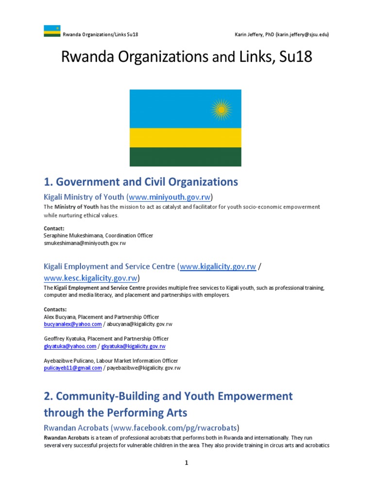 Rwanda Youth Empowerment Organizations | PDF | Rwanda