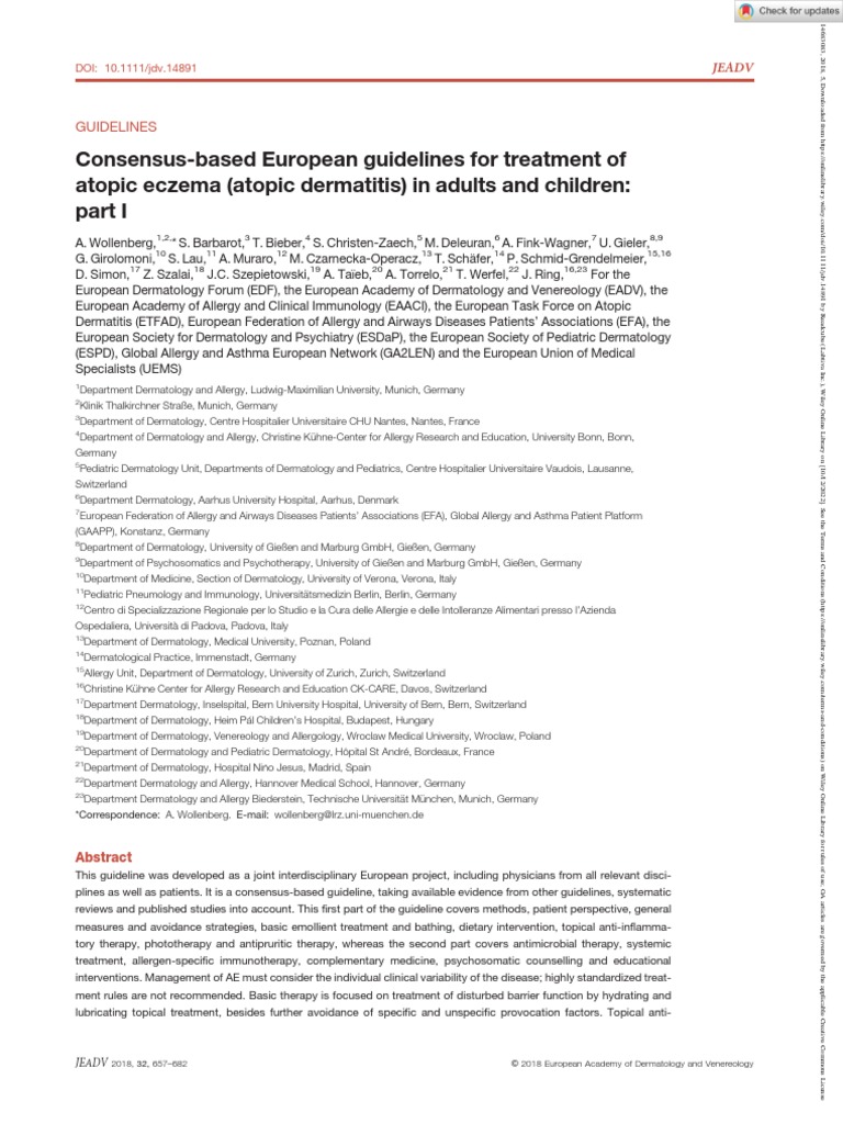 European Guidelines for Atopic Dermatitis | PDF | Dermatitis | Allergy