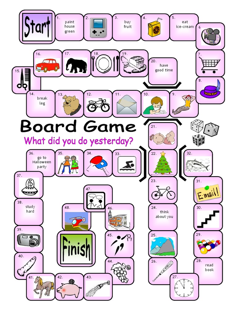 Simple Past Board Game NTC 21 | PDF | Food And Drink