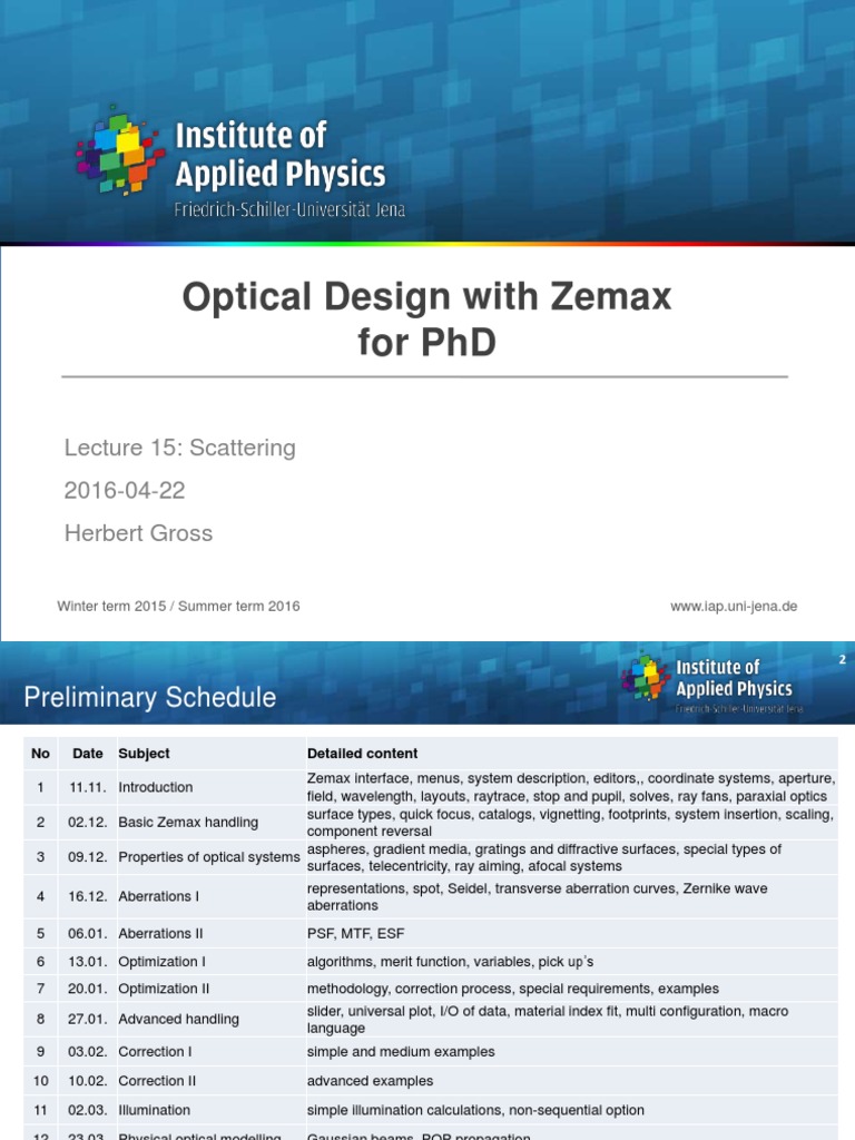 dokumen.tips_opticaldesignwithzemaxforphd PDF Scattering Diffraction