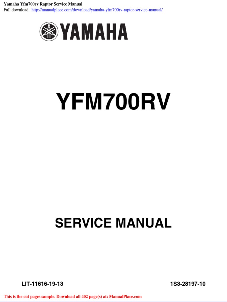 2005 YAMAHA RAPTOR 350 SERVICE MANUAL PDF visual data 4