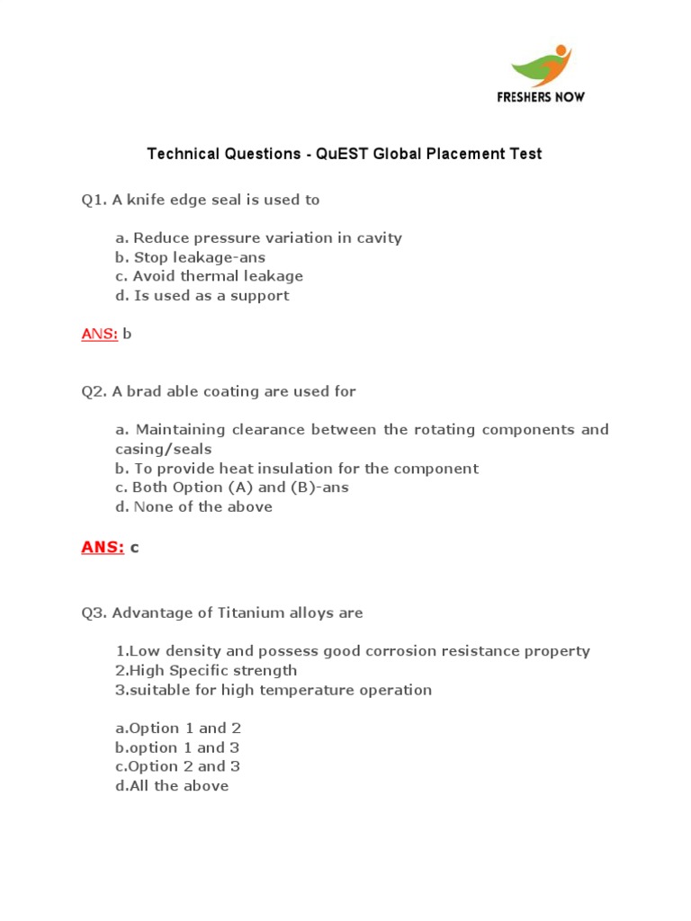 QuEST Global Technical Interview Questions | PDF | Gas Turbine ...