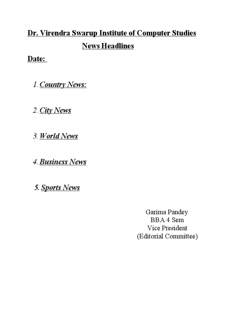 News Headlines Format1 PDF