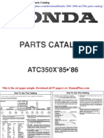Honda 1985 1986 Atc350x Parts Catalog