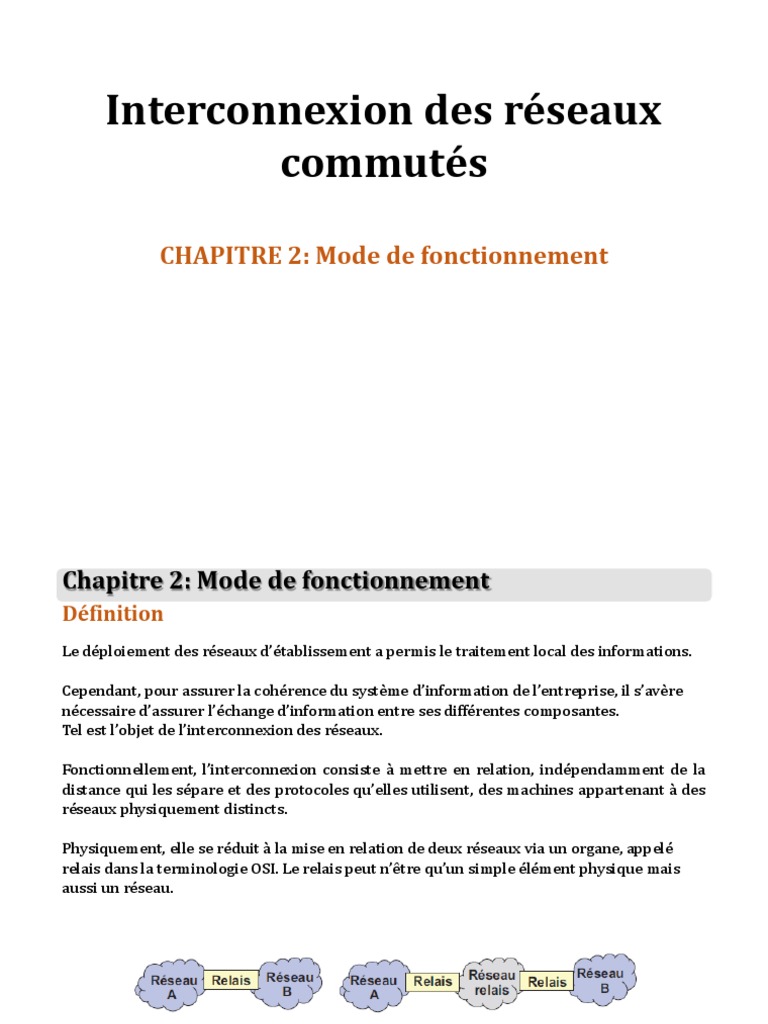 Comprendre l'Interconnexion Réseau | PDF | Réseau informatique ...