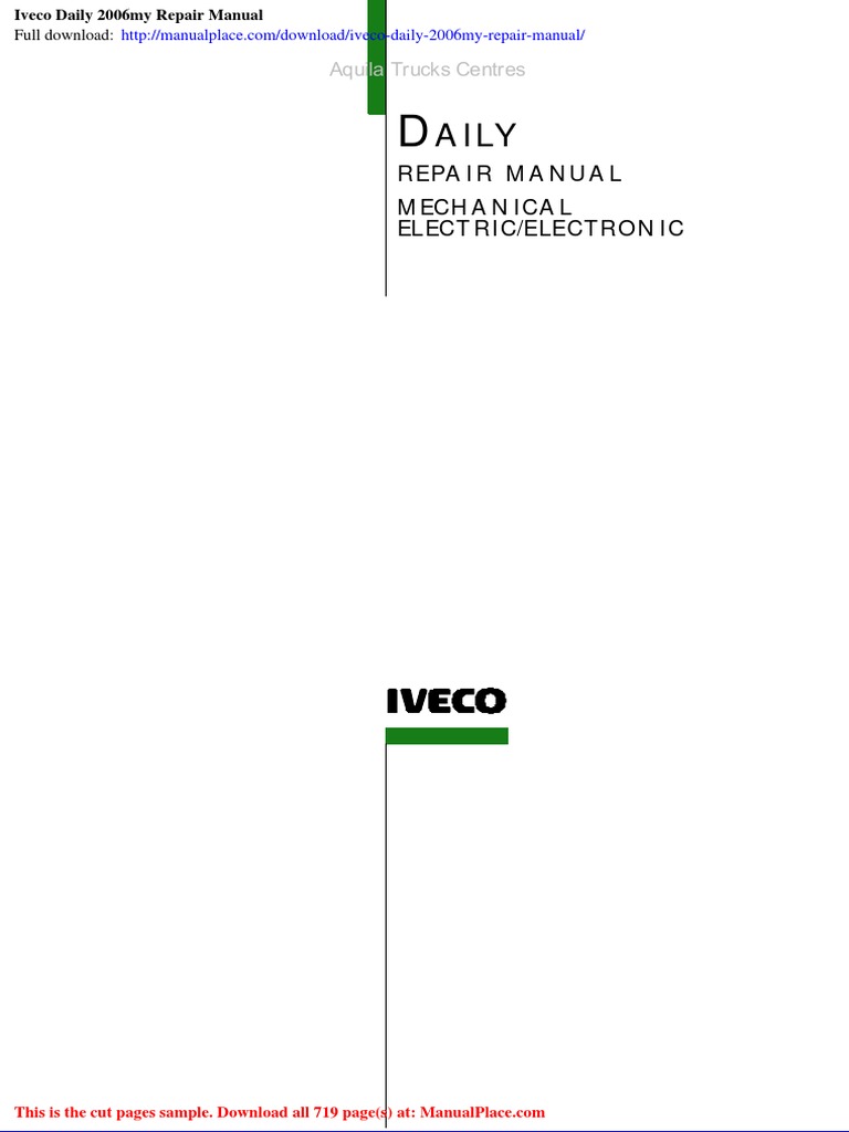 IVECO DAILY REPAIR MANUAL 2004 PDF visual data 3